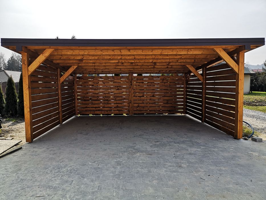 Wiata garażowa drewniana carport altana garaż zadaszenie tarasu