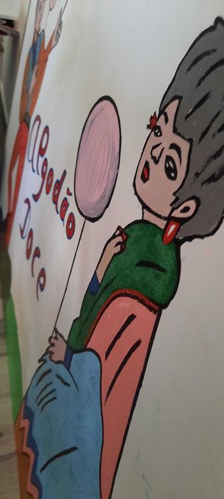 Pintura manual painel publicitário