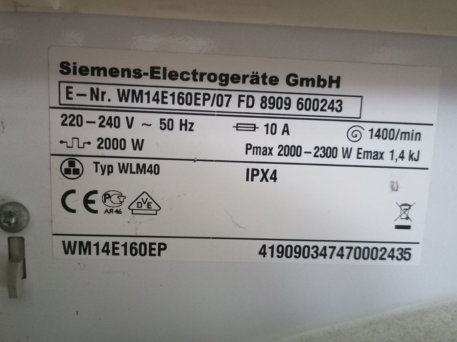 Máquina Roupa Siemens para peças