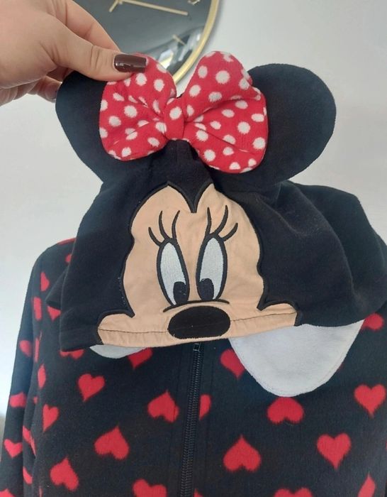 Kombinezon Mickey Mouse polarowy Disney Myszka Minnie serduszka S M