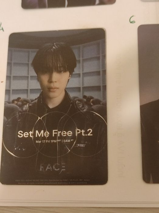 Photocard do Jimin (Face)
Não oficiais.

Uma uni