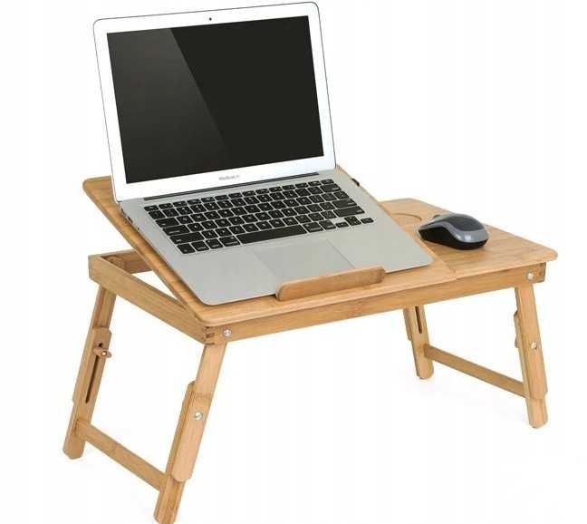 stolik pod laptopa do łóżka podstawka półka drewniany regulacowany