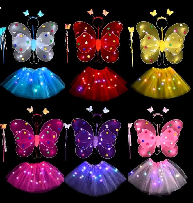Розпродаж!Костюм феї світлодіодний карнавальний Крила Метелика