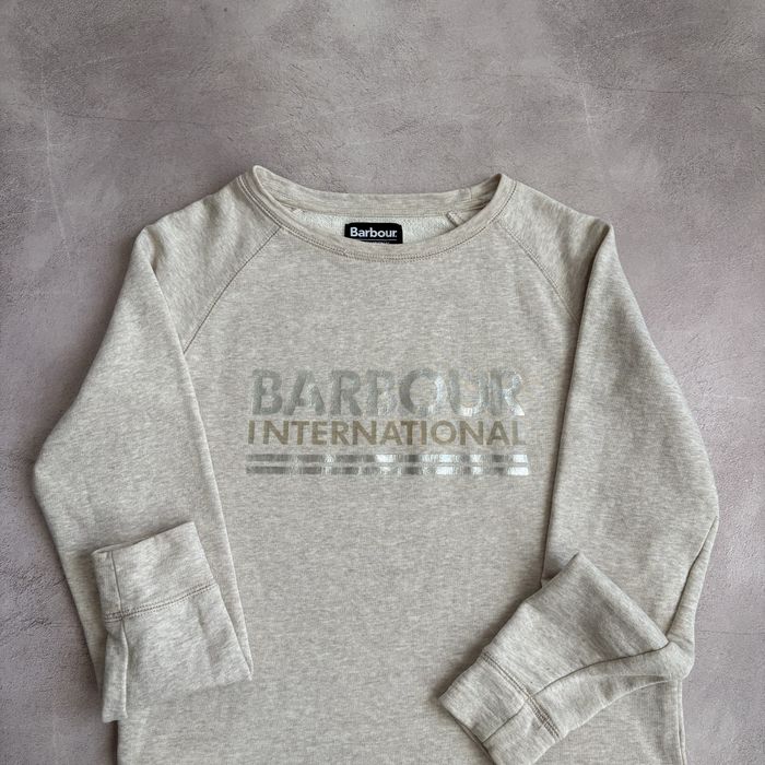 Barbour International Women Raglan Sweatshirt Silver Foil Logo