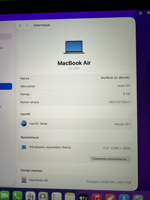Jak Nowy MacBook M1 256GB