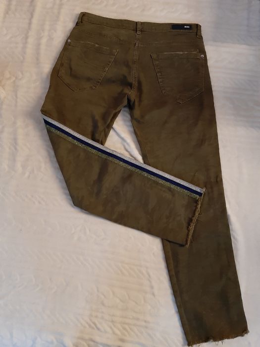 MAC jeans dżinsy moro oliwka khaki lampas w 34 42
