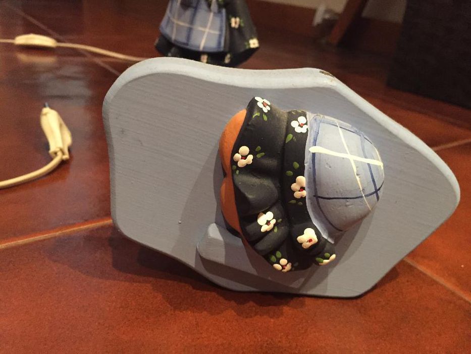 Decoração e Candeeiro com abajour em tecido - quarto menina