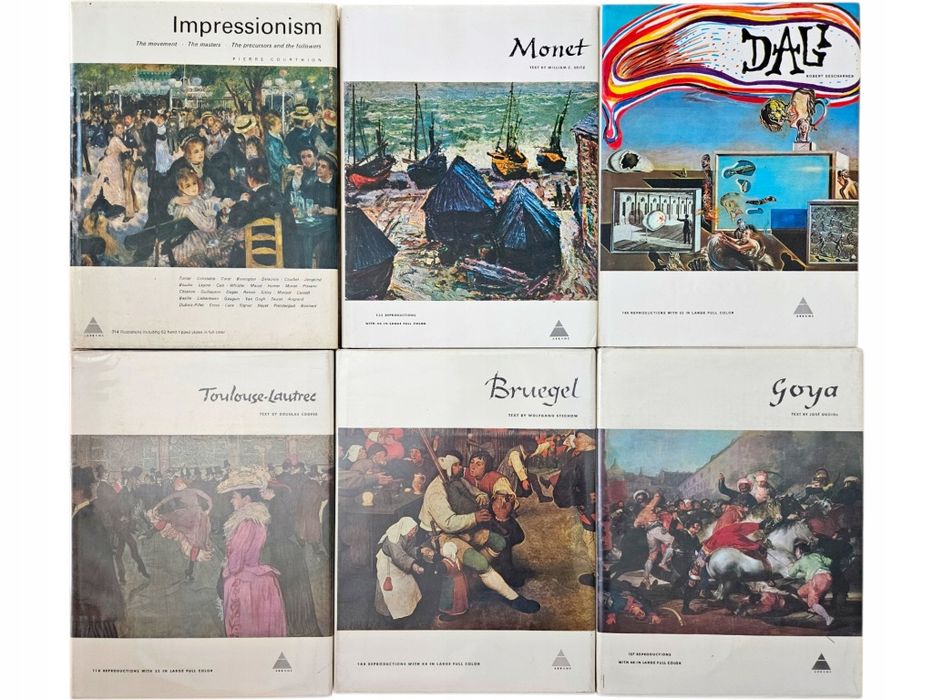 Zestaw 6 Albumów o Sztuce Abrams Impressionism Monet Dalí Bruegel Goya