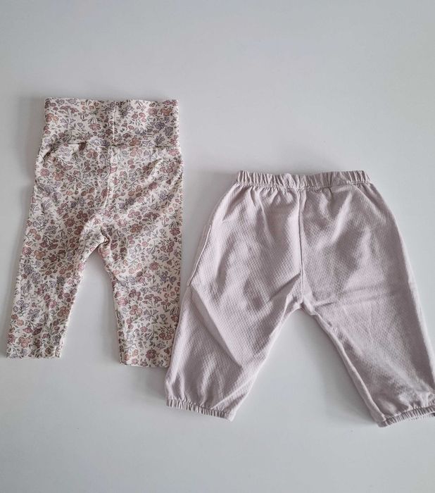 Zara H&M 2x spodnie getry leginsy niemowlęce 62