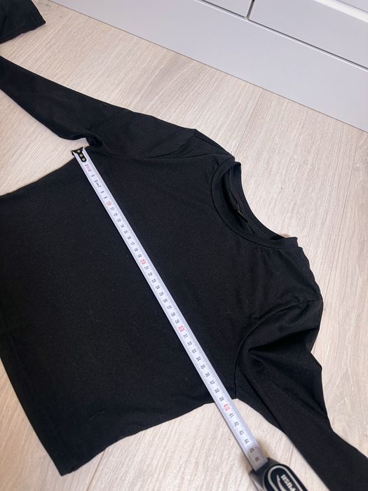 Top z długim rękawem S 36 czarny obcisły bluzka