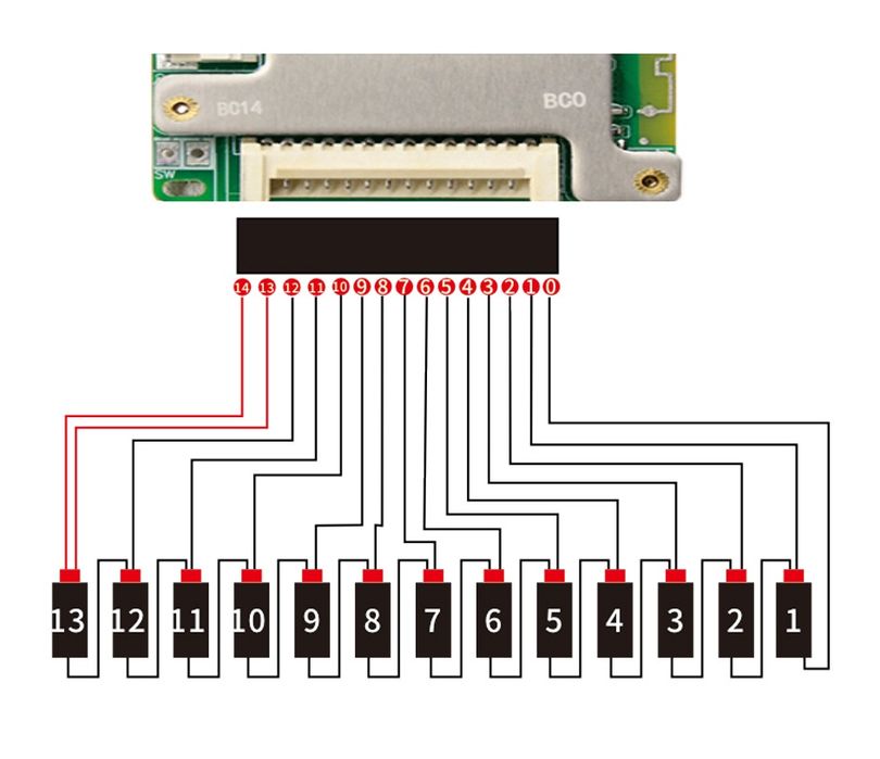 Smart BMS JIABAIDA 30A 7S-14S плата з Bluetooth для li-ion та Lifepo4