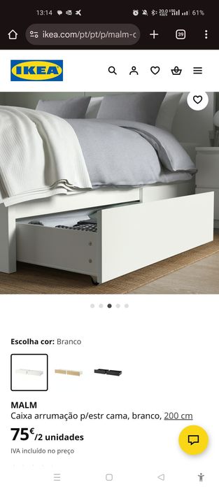 Gavetas cama Malm IKEA