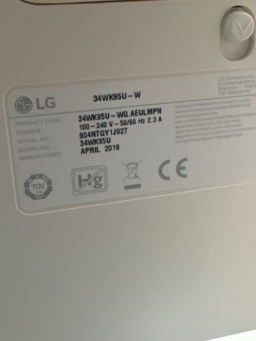 LG 34WK95U-W 34” 5K2K UltraWide Nano IPS Thunderbolt 3
