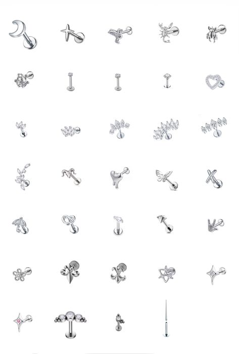 Титановий пірсинг лабрет! пірсинг в хрящ кластер