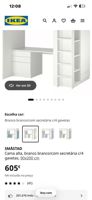 Vendo cama com arrumo e secretaria criança.