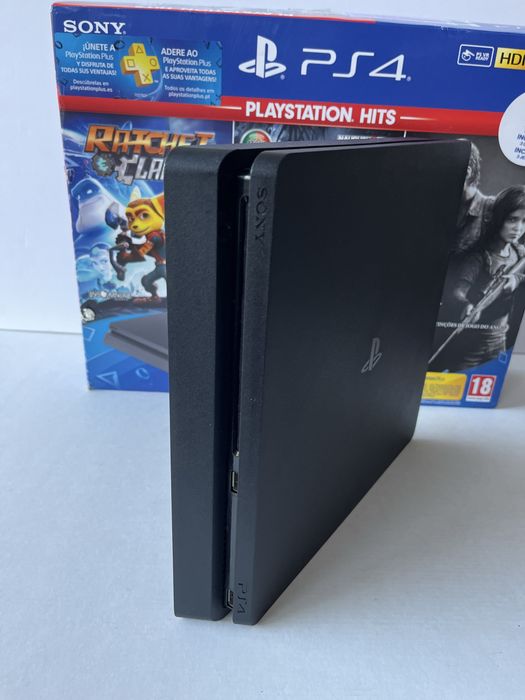 PS4 Slim 1TB com caixa + 3 jogos