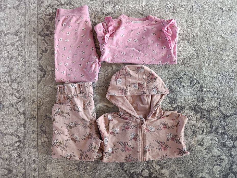 Paka, bluzy, komplety, długie spodnie, dziewczynka, 14 szt. r. 104