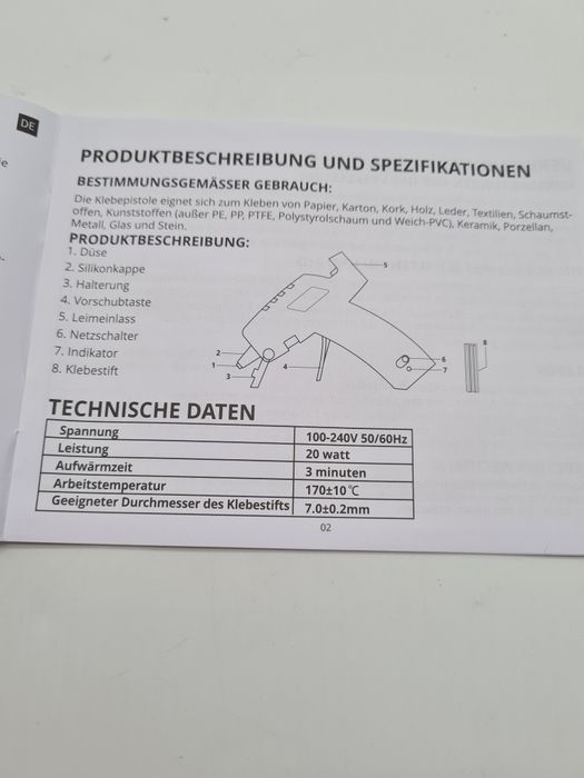 Tilswall W105 Pistolet do kleju na gorąco 30 wkładów kleju 20W