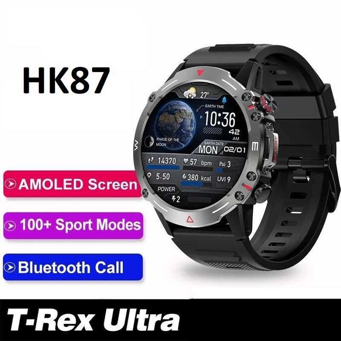Smartwatch HK87 telefon BT 1,43 AMOLED 466x466 menu  PL