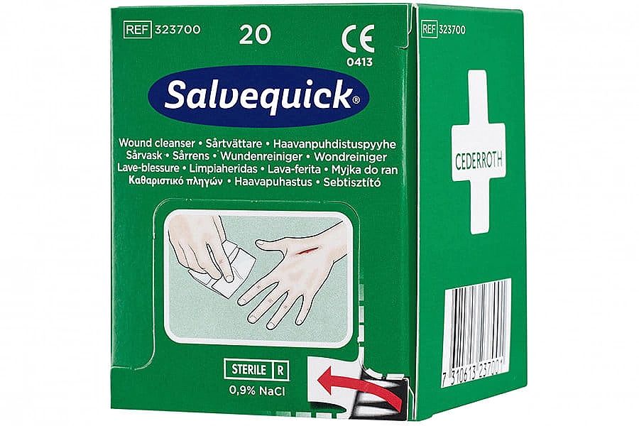 Myjka do ran Cederroth Salvequick, 20 szt., chusteczki dezynfekujące