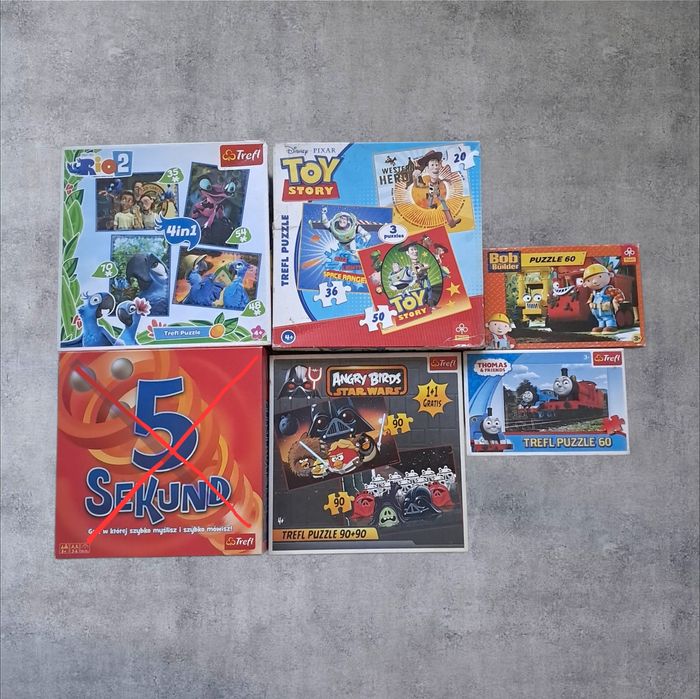 5 Sekund + Puzzle dla Dzieci  Toy Story Angry Birds Rio Tomek | Najtaniej na OLX