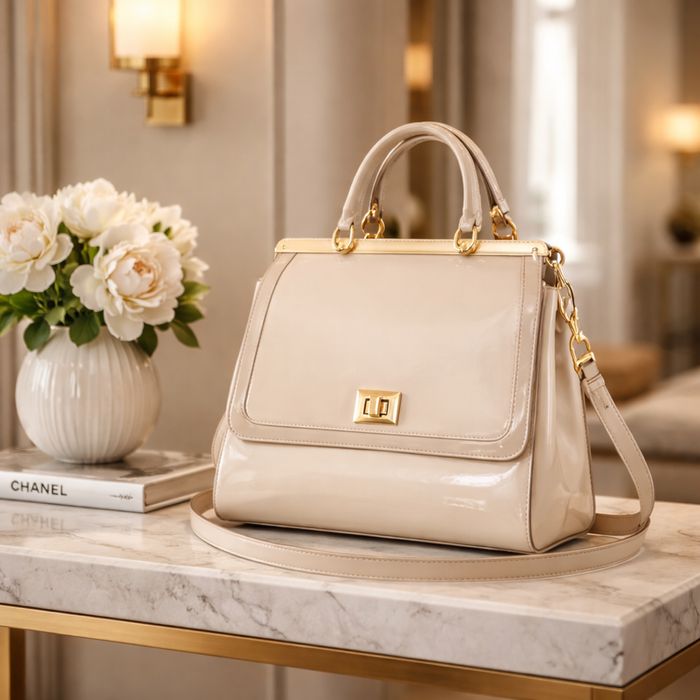 Torebka damska torba wegańska skóra nowa elegancka beżowa kremowa