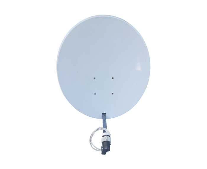 Antena satelitarna Talerz 80x75cm Biała Konwerter Długi uchwyt 2m