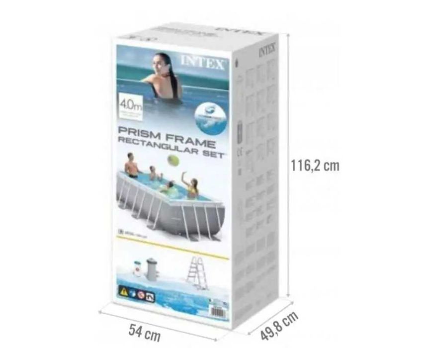 Басейн каркасний Intex 26788, 400х200х100 см сходи ,фільтр-насос