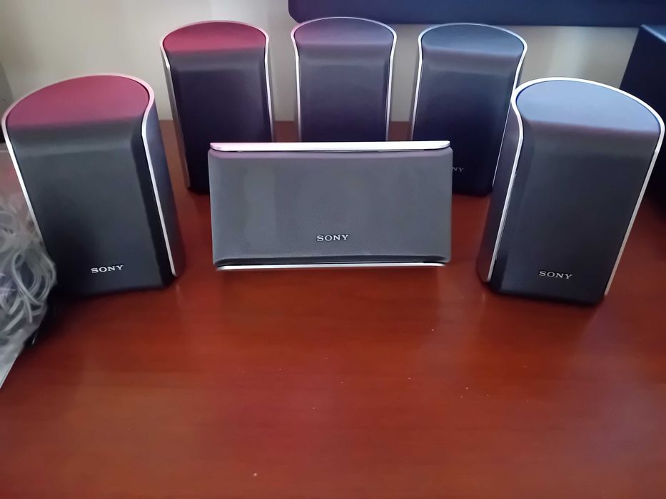 Amplificador Sony + Subwoofer Ativo Sony 150W + 6 colunas 140W cada