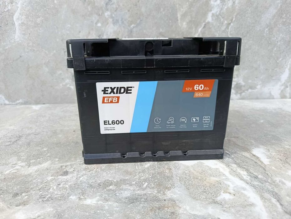 Автомобильный аккумулятор EXIDE EFB 60Аh 640A R+ Start-Stop (EL600)