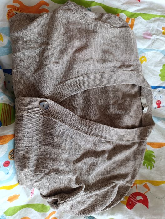 Sweter męski rozpinany m szary beżowy melanż bawelna mango