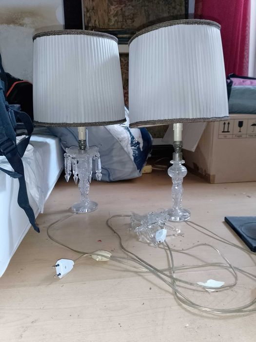 Par de candeeiros de mesa cristal