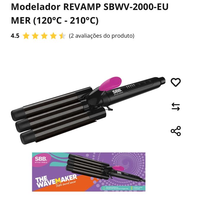 Modelador de cabelo triplo - Como novo