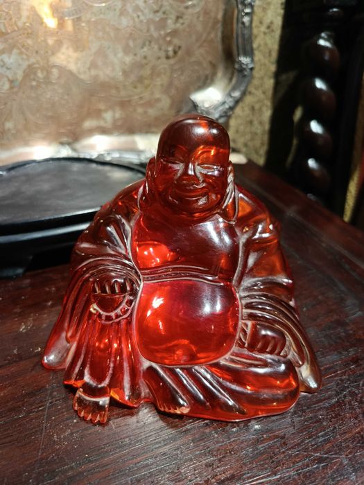 Buda Resina Ambar Antigo 14 cm