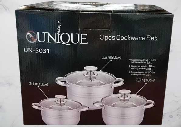 Набір каструль 6 предметів нержавійка капсульне дно