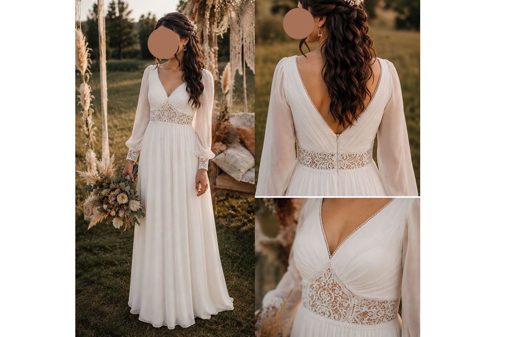 Unikalna suknia ślubna Dama Couture – model Safona, styl boho/rustykalny