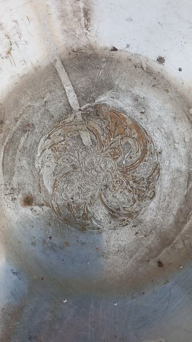 Posrebrzana patera ze szklanym wkładem lata 20