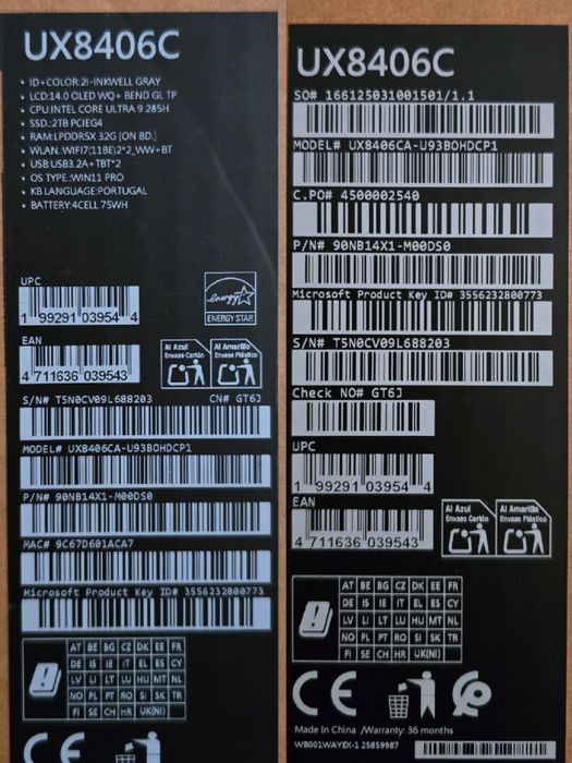 GRANDE OPORTUNIDADE Zenbook Duo OLED UX8406CA (Atenção 2Tb versão 285H, a Melhor) NOVO