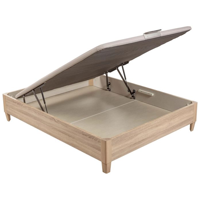 Cama sommier Pikolin DESIGN AL AIRE 140x200 com arrumação e pés