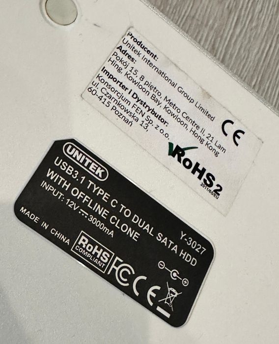 UNITEK Stacja klinująca dyski 2xSATA