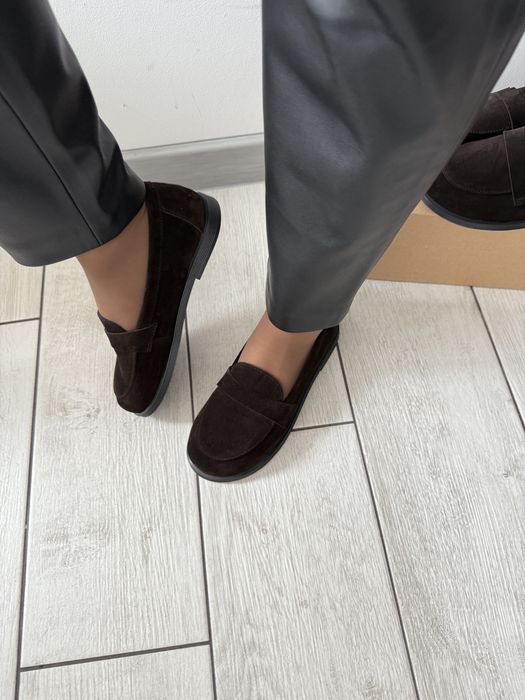 Лофери замшеві шоколадні натуральний італійський замш