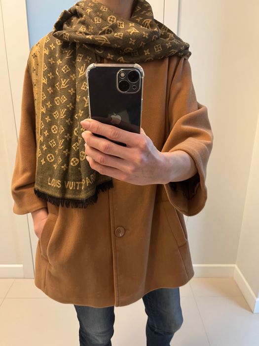 Wiosenny płaszcz L, XL, brąz , karmel, rękaw 3/4.