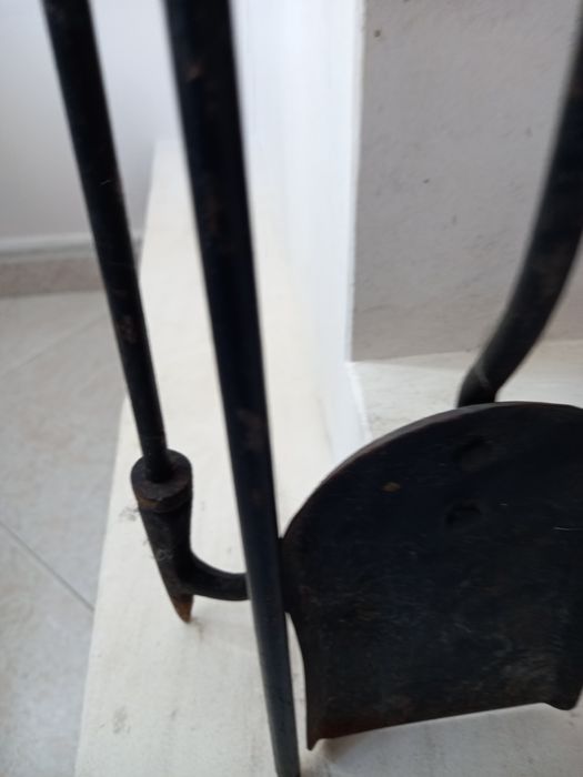 Conjunto 3 utensílios para Lareira em ferro macico