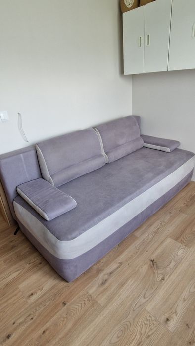 Kanapa sofa  rozkładana szara