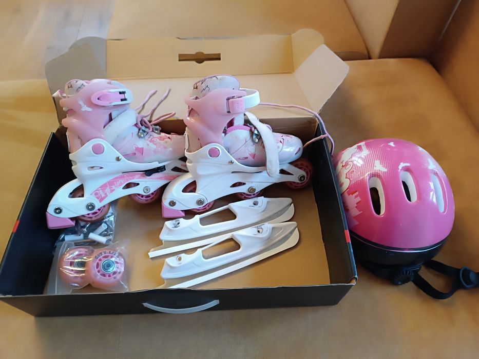 łyżworolki wrotki łyżwy 4w1 + gratis kask