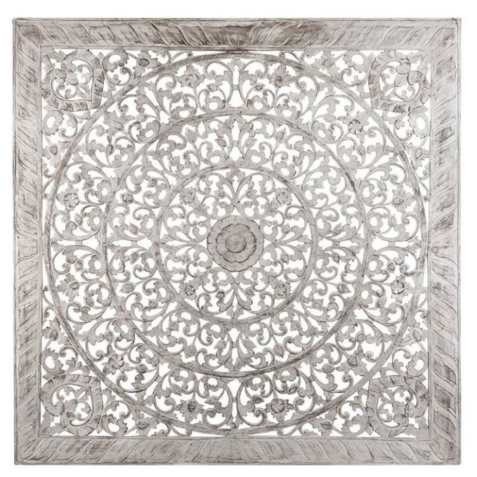 NOVO: Painel Decorativo / Cabeceira de Cama Mandala Branca 160x160cm