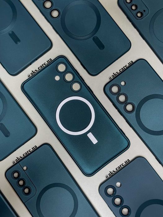 Зелений смарагд силіконовий чохол Magsafe з лінзами Samsung A/S/Note