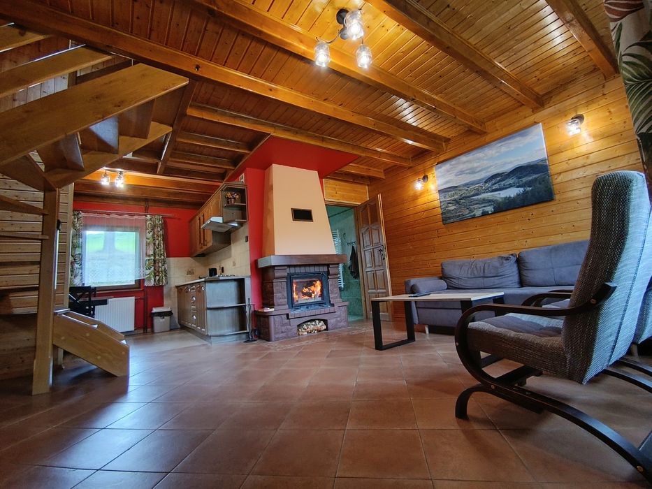 domek + alpaki, SPA, zarybiony staw Bieszczady