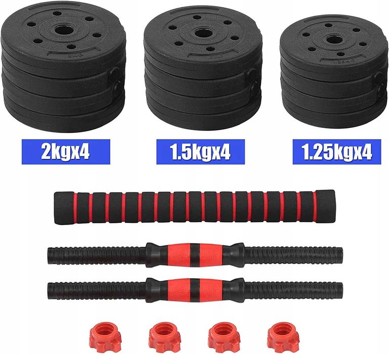 ZESTAW HANTLI 20 KG Hantle Regulowane 2 x 10 kg + sztanga