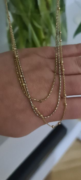 Potrójny łańcuszek choker kulki
